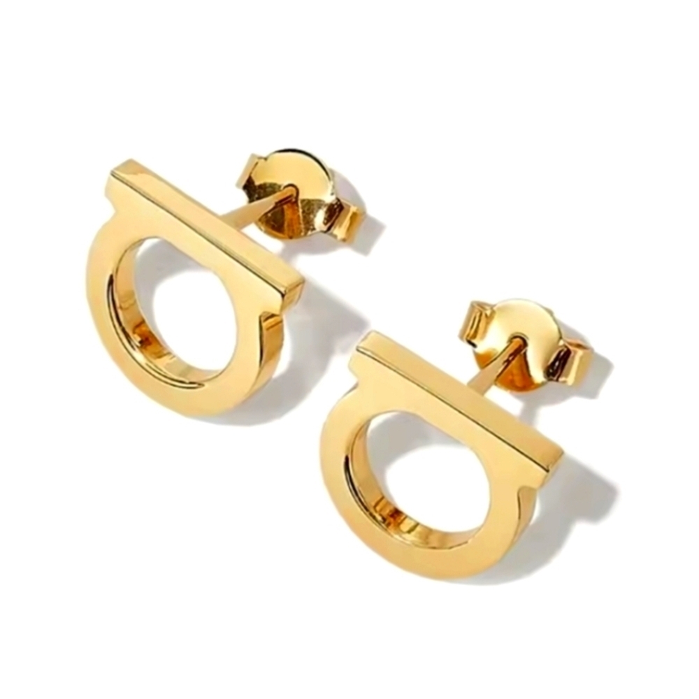 NEW Gold-Tone Stainless Steel Stud Earrings